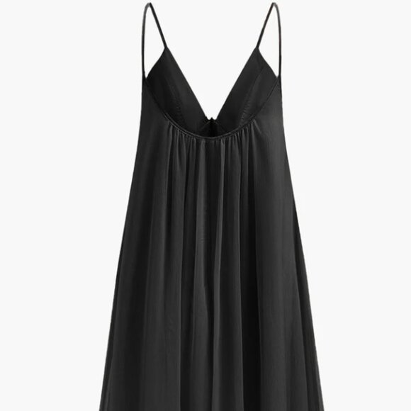 Chiffon Layered Maxi Dress With Cloak | Size Large | Black - Picture 8 of 16